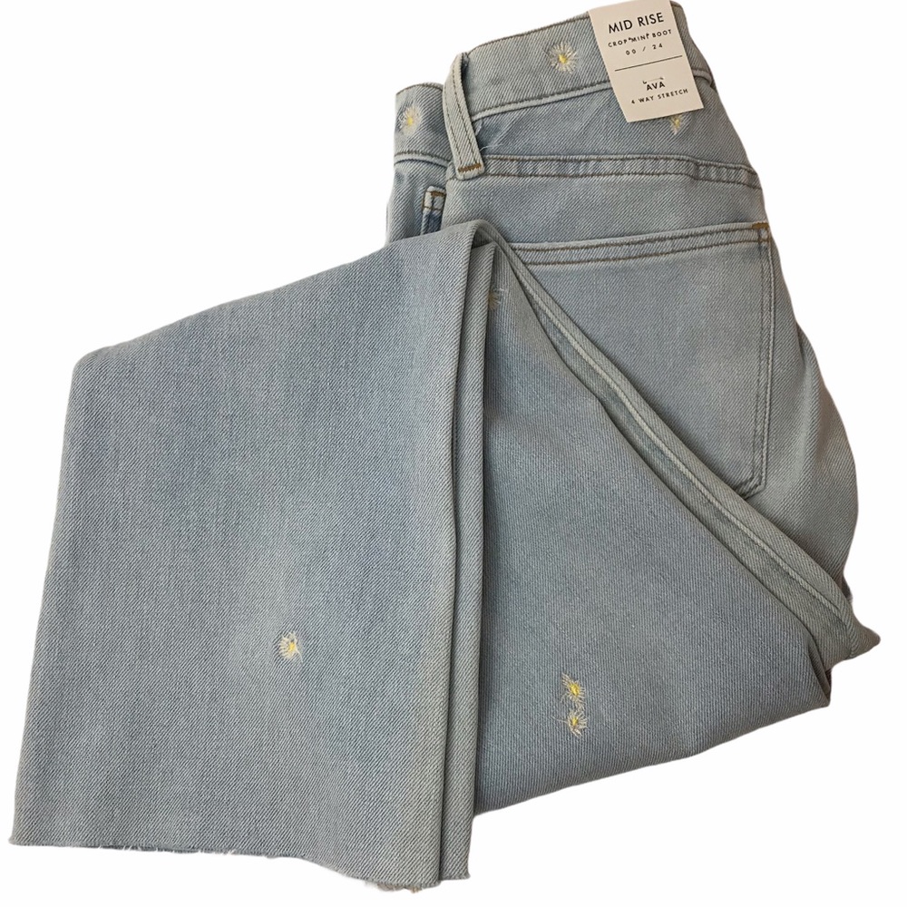 Lucky Brand Jeans Ava Mid Rise Crop Mini Boot NWT